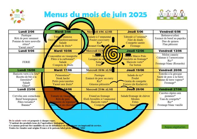 menus de juin menus de juin