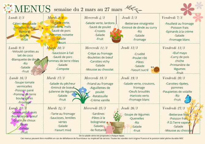menus du 02 au 27-03